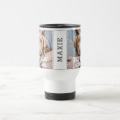 犬最高のパパモダン写真カスタムと犬の名前 トラベルマグ (中央)