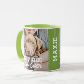 犬最高のパパモダン写真カスタムと犬の名前 マグカップ (正面左)