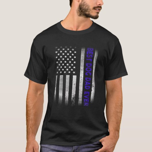 犬最高のパパリーバーアメリカ国旗7月の父の4日 Tシャツ (正面)