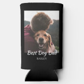 犬最高のパパ写真パーソナライズされた スリム缶クーラー (裏面)