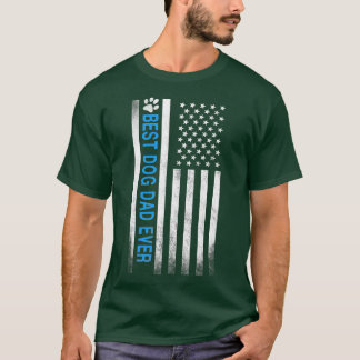犬最高のパパ史上米国国旗の最高の贈 Tシャツ