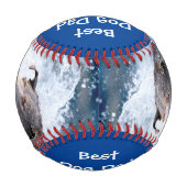 犬最高のパパ2人の写真父の日 野球ボール (裏面)