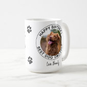 犬最高のパパ-ハッピーバースデーペット写真 コーヒーマグカップ (正面右)