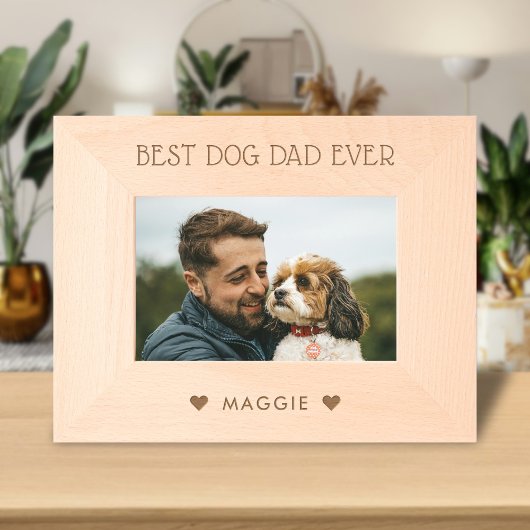 犬最高のパパ/ママ・エバー，ペット名文字写真 レーザー彫刻フレーム