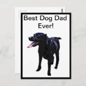 犬最高のパパ、父の日、はがき ポストカード (正面/裏面)