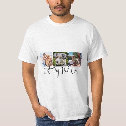 犬最高のパパEverカスタム - 3-Photo Collage Tシャツ (正面)
