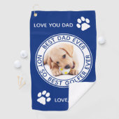 犬最高のパパEver Blue白おもしろい写真 ゴルフタオル (インサイチュ)