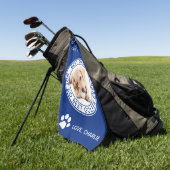 犬最高のパパEver Blue白おもしろい写真 ゴルフタオル (グリーン)