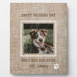 犬最高のパパEver Burlap Photo Father's Day フォトプラーク