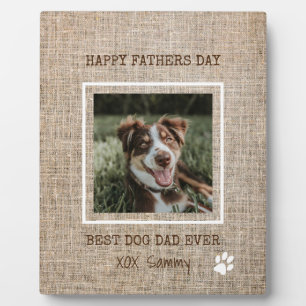 犬最高のパパEver Burlap Photo Father's Day フォトプラーク