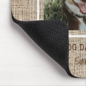 犬最高のパパEver Burlap Photo Father's Day マウスパッド (コーナー)