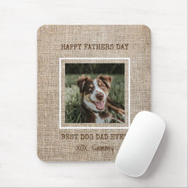 犬最高のパパEver Burlap Photo Father's Day マウスパッド