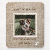 犬最高のパパEver Burlap Photo Father's Day マウスパッド (正面)