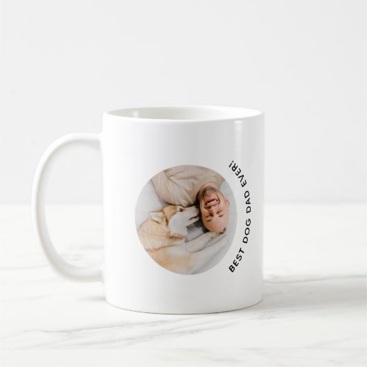 犬最高のパパEver Father's Dayの写真カスタム コーヒーマグカップ (左)