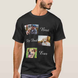 犬最高のパパEver Father's Day 3 Photo Collage  Tシャツ