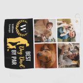 犬最高のパパPar Photo Collage for Father's Day ゴルフタオル (横)