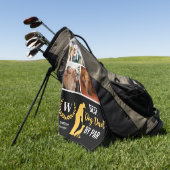 犬最高のパパPar Photo Collage for Father's Day ゴルフタオル (グリーン)