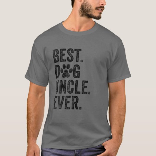 犬最高の伯父おもしろいの日ヴィンテージ Tシャツ (正面)