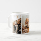 犬最高の友達かわいい3写真家族の名前 コーヒーマグカップ (正面左)