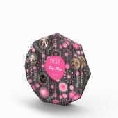 犬最高の母かわいいピンクのハート花写真コラージュ フォトブロック (右)