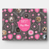 犬最高の母かわいいピンクのハート花写真コラージュ フォトプラーク (正面)