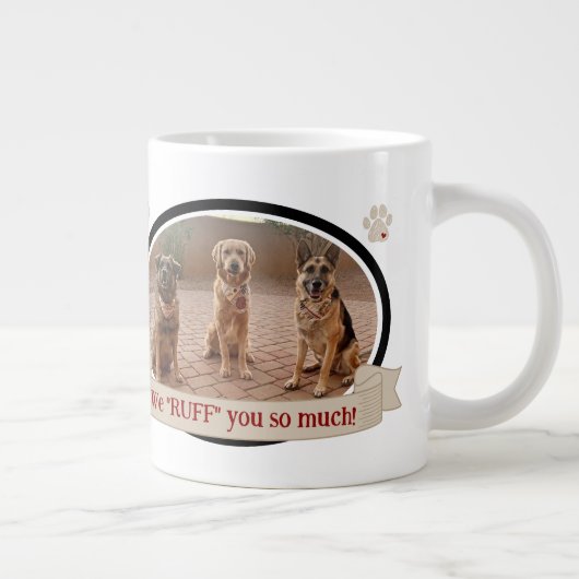 犬最高の母が写真とおもしろいコーヒーマグ ジャンボコーヒーマグカップ (右)