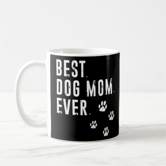 犬最高の母が女性の犬の母 コーヒーマグカップ (左)