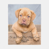 犬最高の母が母の日の写真とカスタム文字 フリースブランケット (正面)