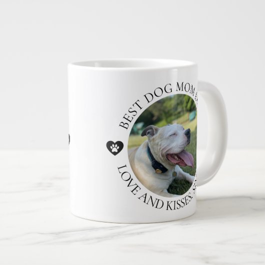 犬最高の母が母の日を撮影 ジャンボコーヒーマグカップ (正面右)
