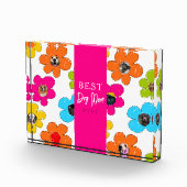 犬最高の母が花カラフル写真コラージュ フォトブロック (右)