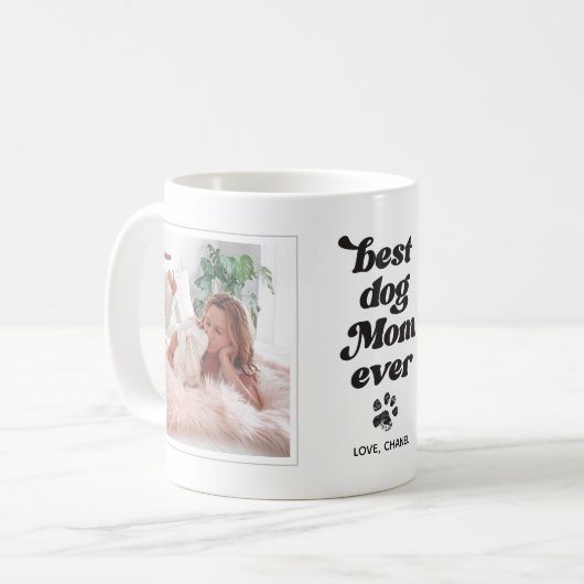 犬最高の母のエバカスタムー文字 コーヒーマグカップ (正面左)