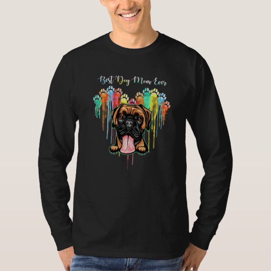 犬最高の母のハートボクサー犬 Tシャツ (正面)