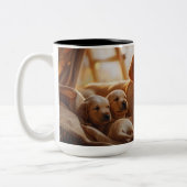 犬最高の母のラブラドールと子犬 ツートーンマグカップ (左)