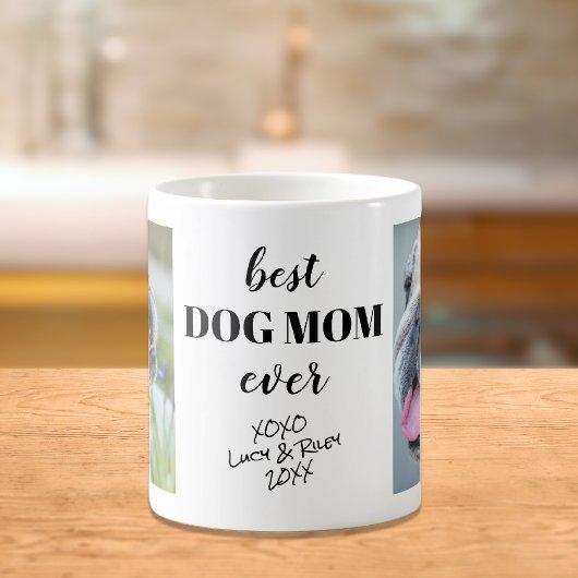 犬最高の母の写真パーソナライズされた名 コーヒーマグカップ