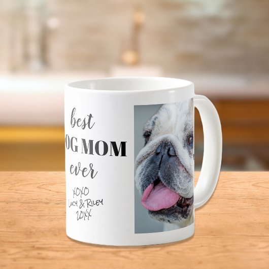 犬最高の母の写真パーソナライズされた名 コーヒーマグカップ