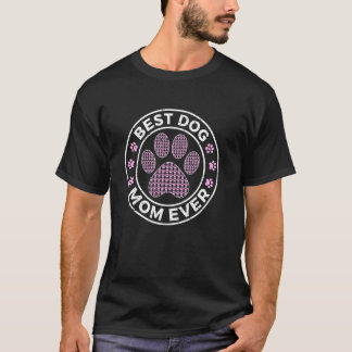 犬最高の母の女の子の女のおもしろい子の犬の足の母 Tシャツ