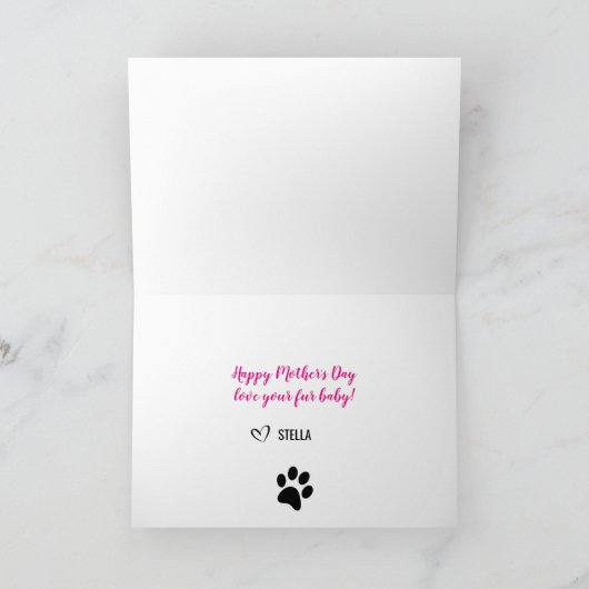 犬最高の母の日の写真 カード (内部)