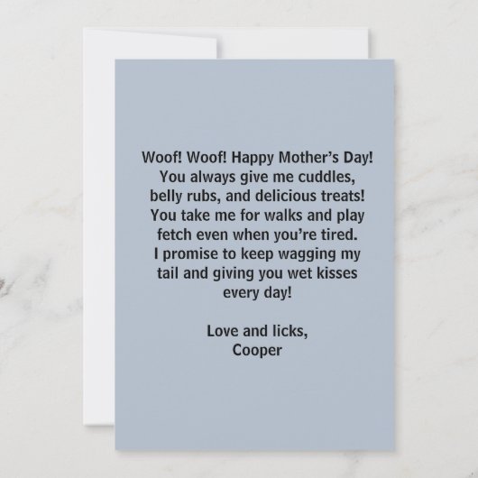 犬最高の母の母の日のフラットカーカスタムド (裏面)