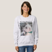 犬最高の母はスカーフを身に着けて今までにかわいい白犬 スウェットシャツ (正面フル)