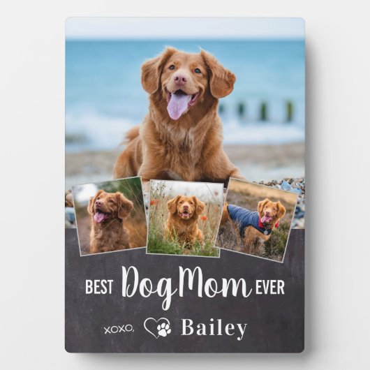 犬最高の母は今までパーソナライズされた4ペット写真コラージュ フォトプラーク (正面)