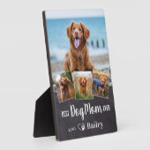 犬最高の母は今までパーソナライズされた4ペット写真コラージュ フォトプラーク (側面)
