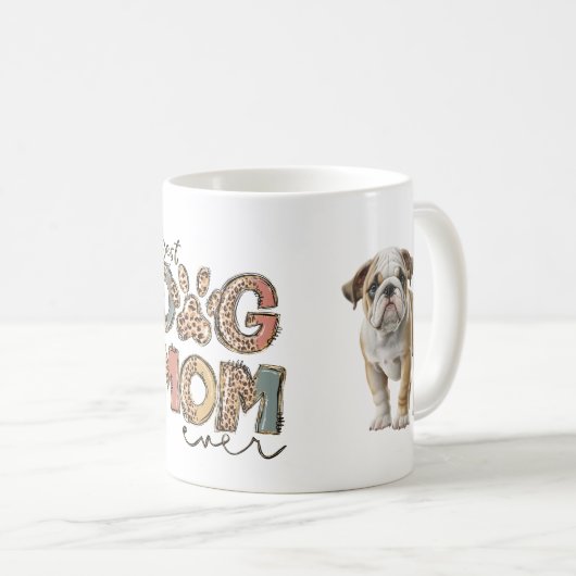 犬最高の母は今まで二重の犬の写真ペット愛好家ギフト コーヒーマグカップ (正面右)