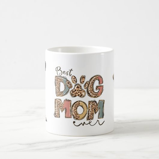 犬最高の母は今まで二重の犬の写真ペット愛好家ギフト コーヒーマグカップ (中央)