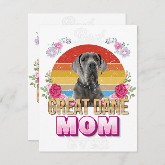 犬最高の母は今まで偉大なダーンフローラ恋人の母の日 サンキューカード (正面/裏面)