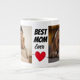 犬最高の母は今まで…2枚の写真パーソナライズされた巨人 ジャンボコーヒーマグカップ