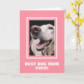 犬最高の母は今まカスタムで写真母の日ピンク カード (黄色い花)