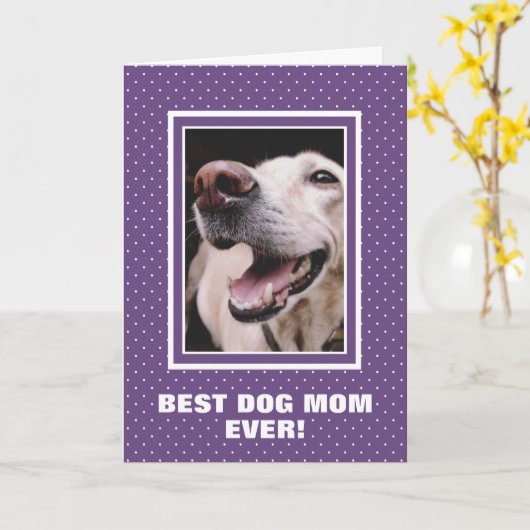 犬最高の母は今まカスタムで写真紫の母の日 カード (黄色い花)