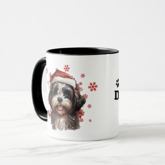 犬最高の母は常にクリスマスかわいいシーズー(犬)Tzu犬 マグカップ (正面左)