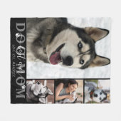 犬最高の母は常にスクリプトパプリント4フォトブラック フリースブランケット (正面(横))