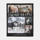 犬最高の母は常にスクリプトパプリント5フォトブラック フリースブランケット (正面)